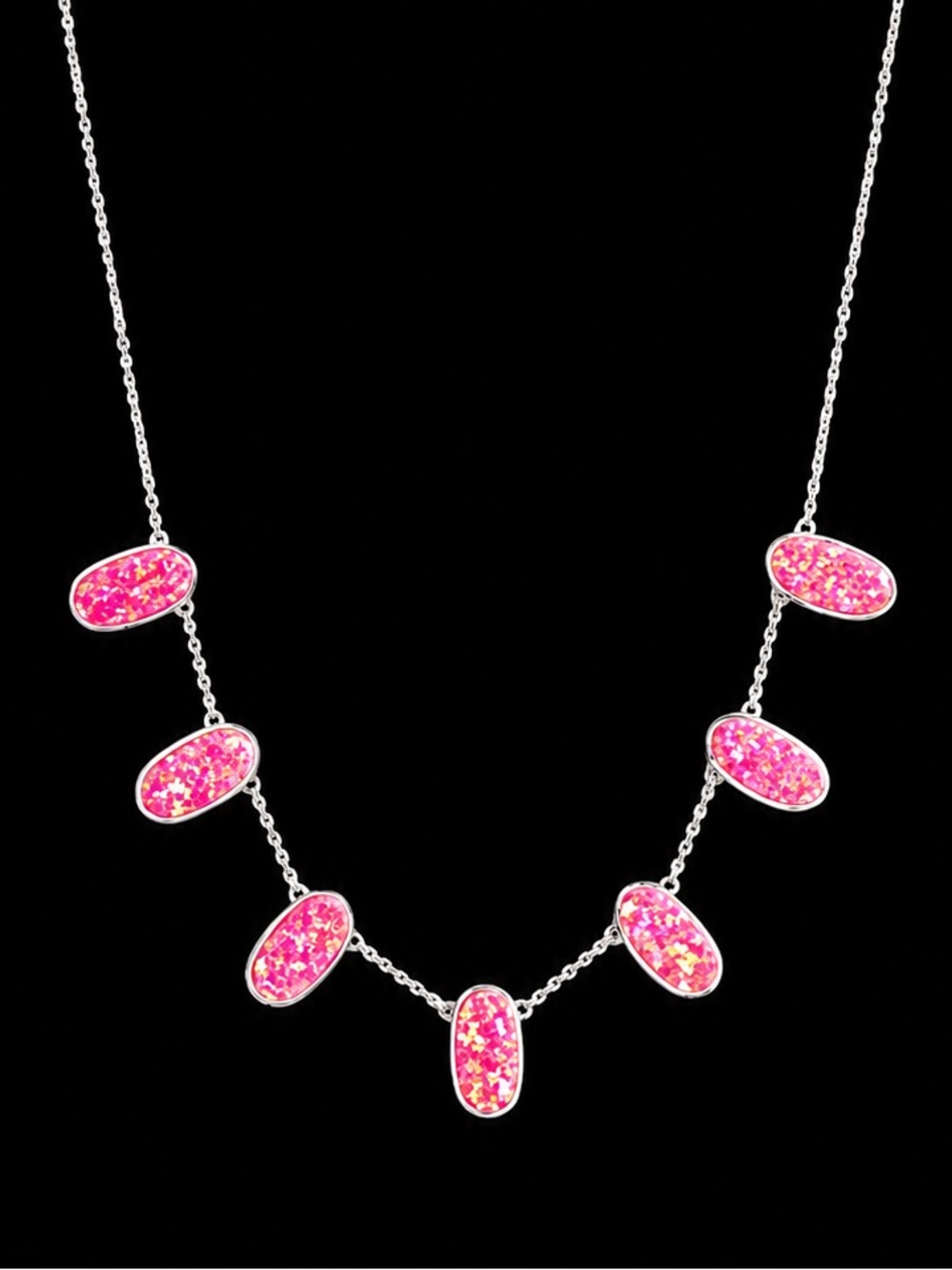 Kendra Scott Meadow Gold Statement Necklace in Hot Pink Kyocera Opal